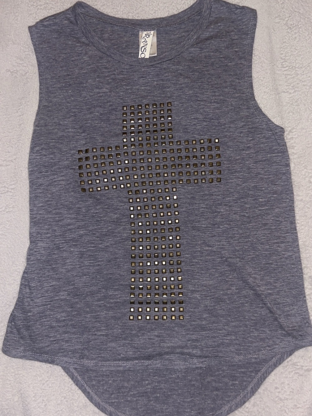 Ransom Heather Gray Tank with gold Logo Accent